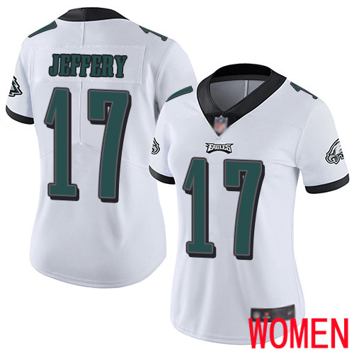 Women Philadelphia Eagles #17 Alshon Jeffery White Vapor Untouchable NFL Jersey Limited Player Football->women nfl jersey->Women Jersey